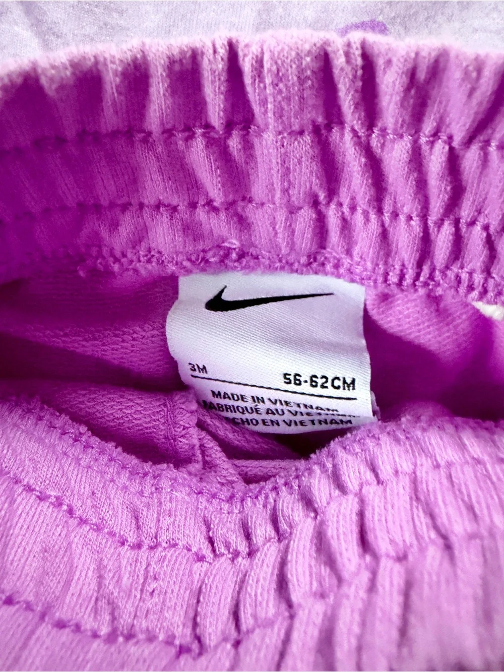 Nike Purple and Yellow Baby Joggers Set 3M
